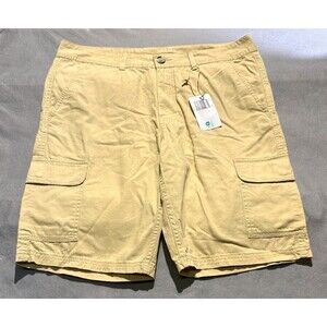 Avenue Mens Beige Cotton Cargo Shorts Medium Size Casual Wear